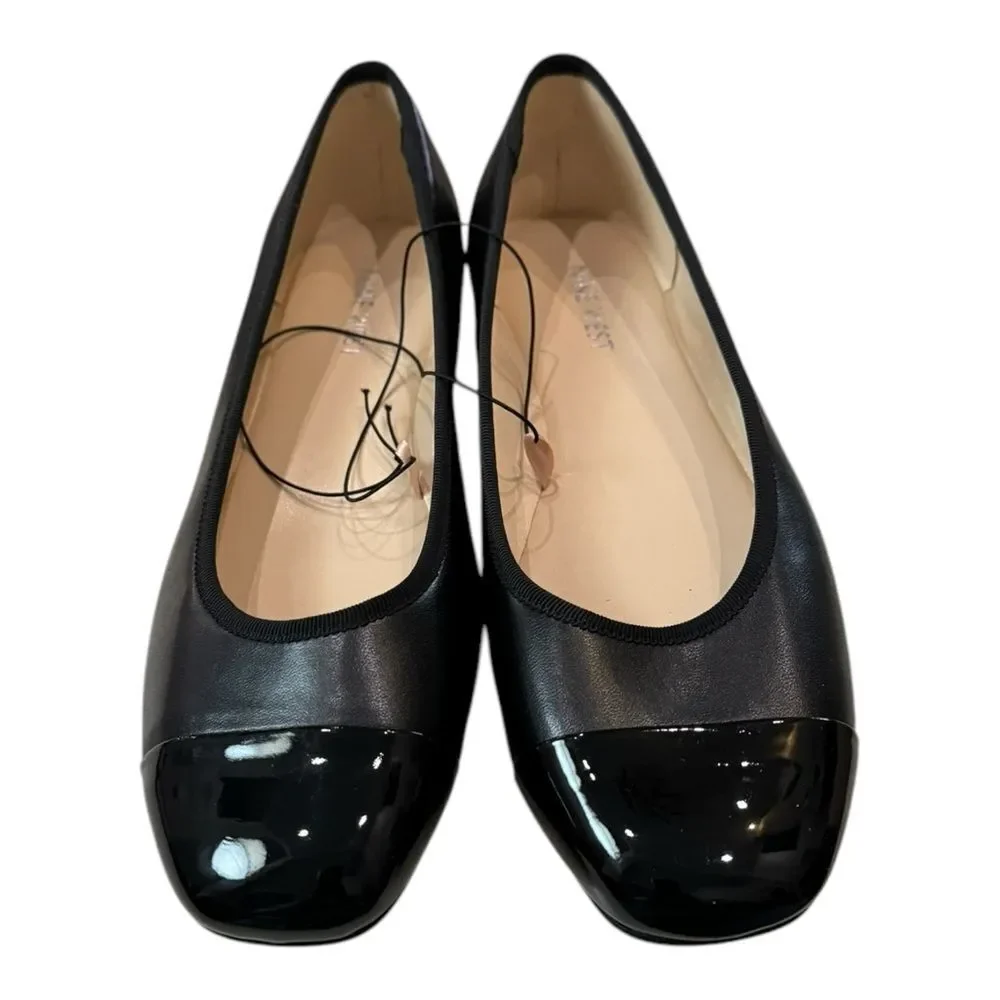 New Nine West Teland Women's Captoe Black Ballet Flats 8